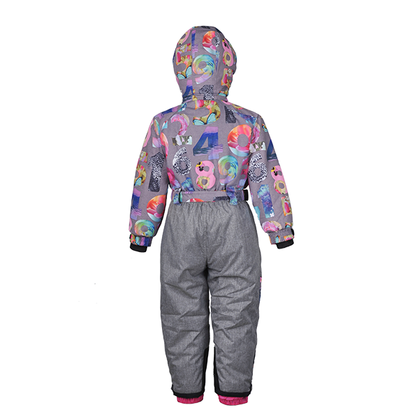 Детский лыжный комбинезон с серыми брюками